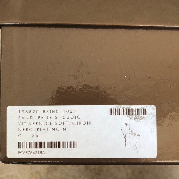 Gucci Black Stiletto Open Toe Booties Gold Back -8 - Picture 10 of 10